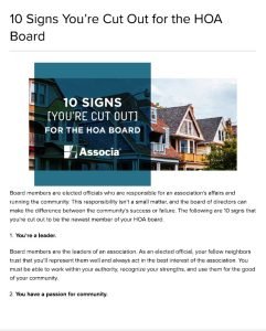 Cover Image 10 Signs your cut out for the HOA Board