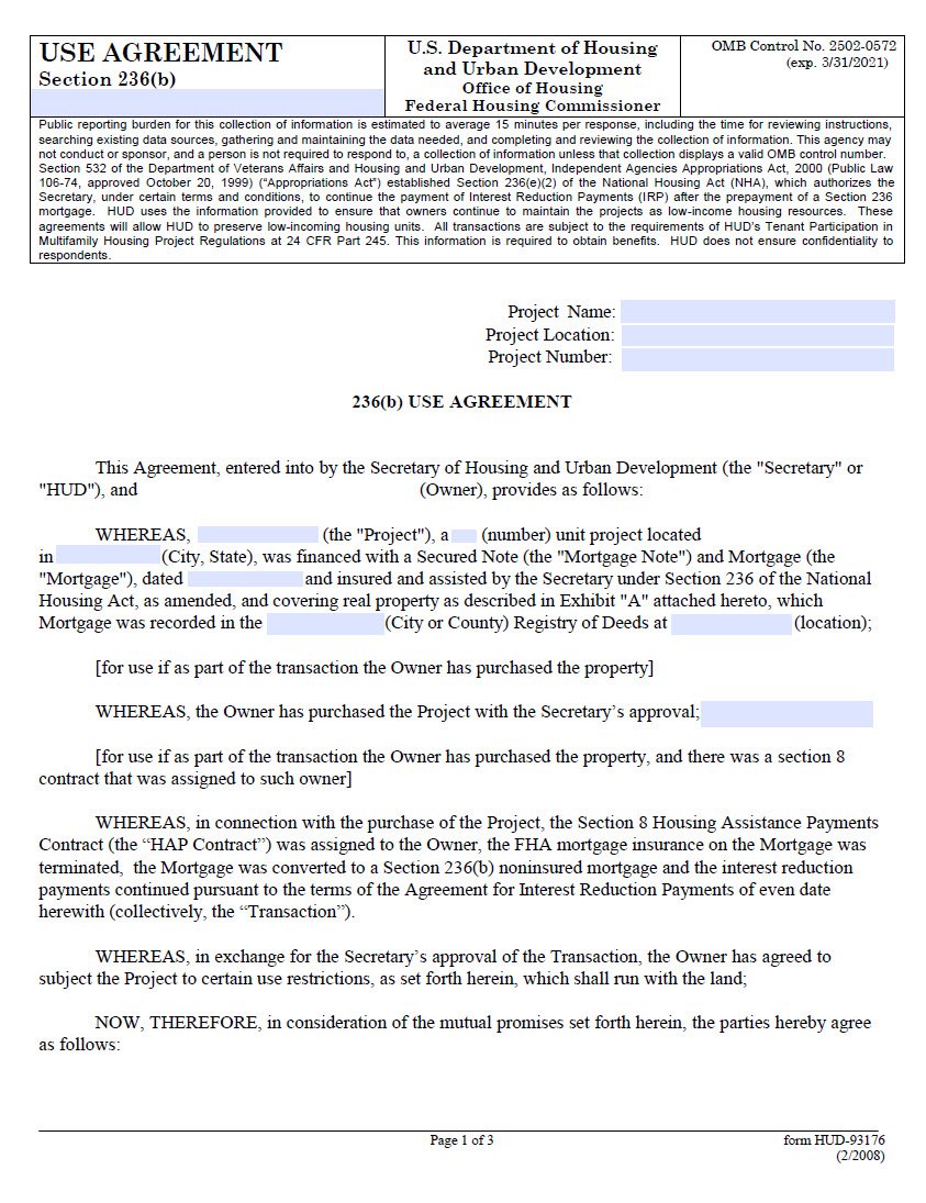 Cover Image 236 (b) Use Agreement