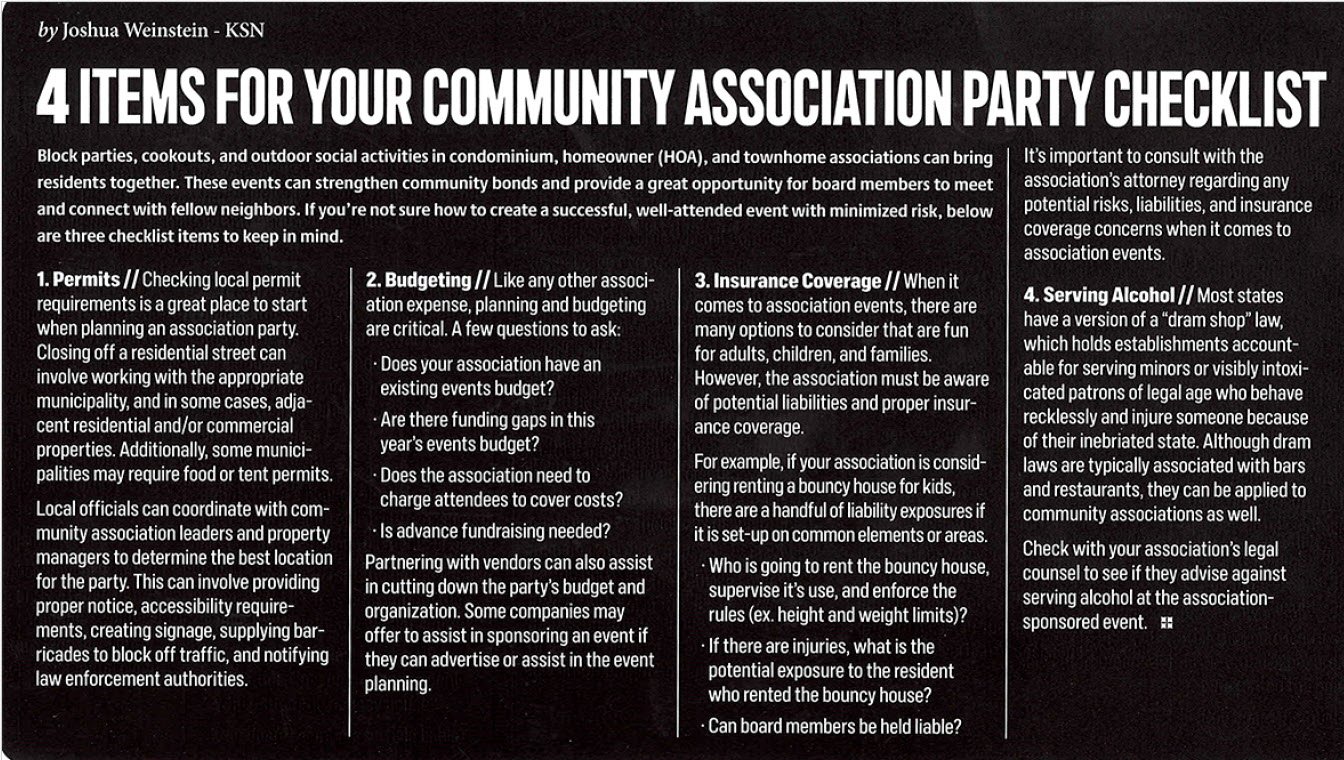 Cover Image 4 Items for your Community Association Party Checklist