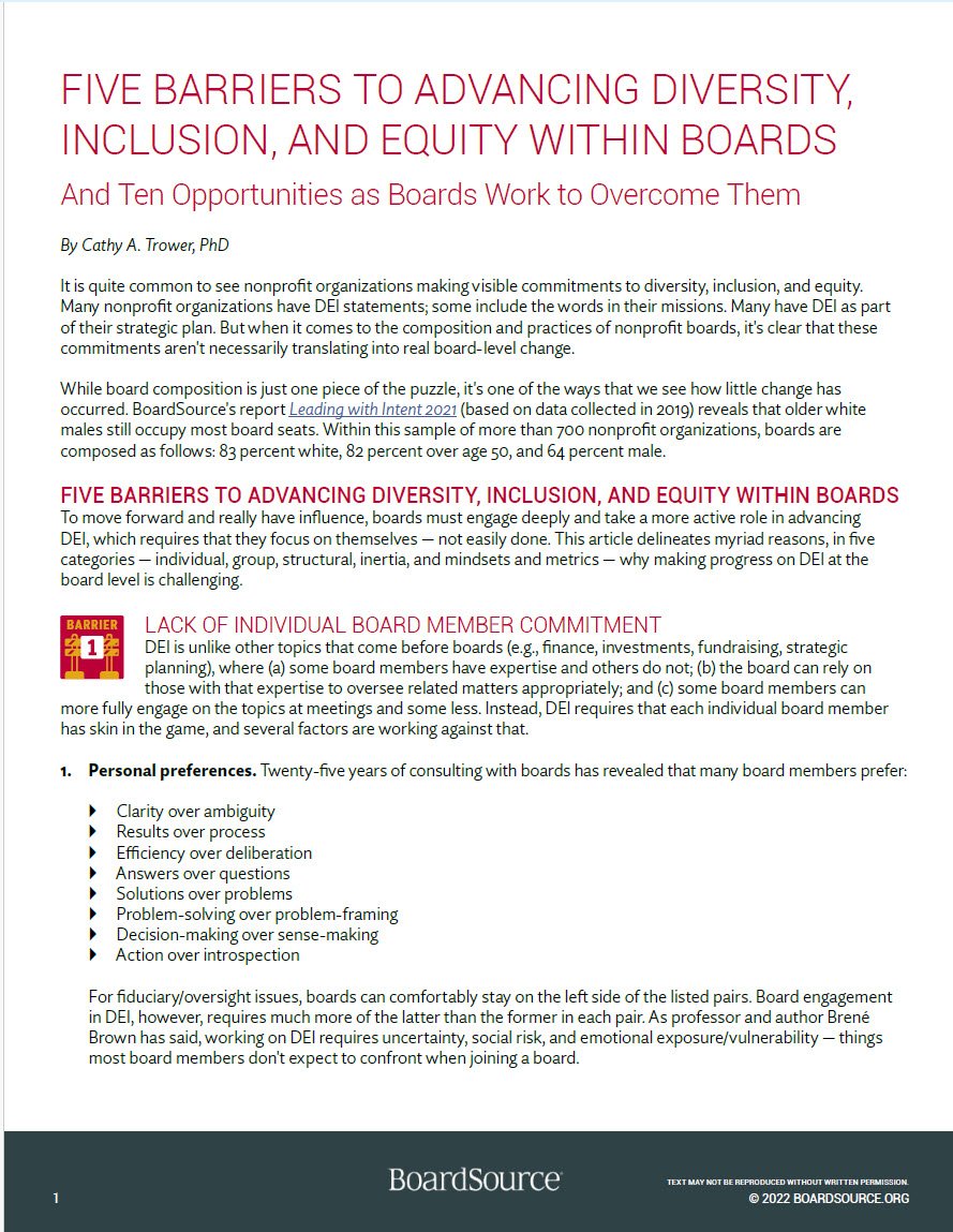 Cover Image 5-Barriers to Advancing Diversity inclusion and Equity within Boards