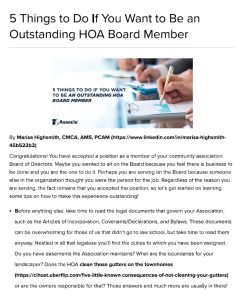 Cover Image 5 Things to Do If You Want to Be an Outstanding HOA Board Member