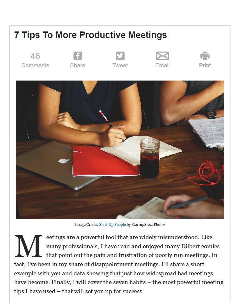 7 Tips To More Productive Meetings