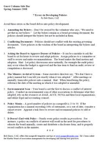 Cover Image 7 errors in developing policy