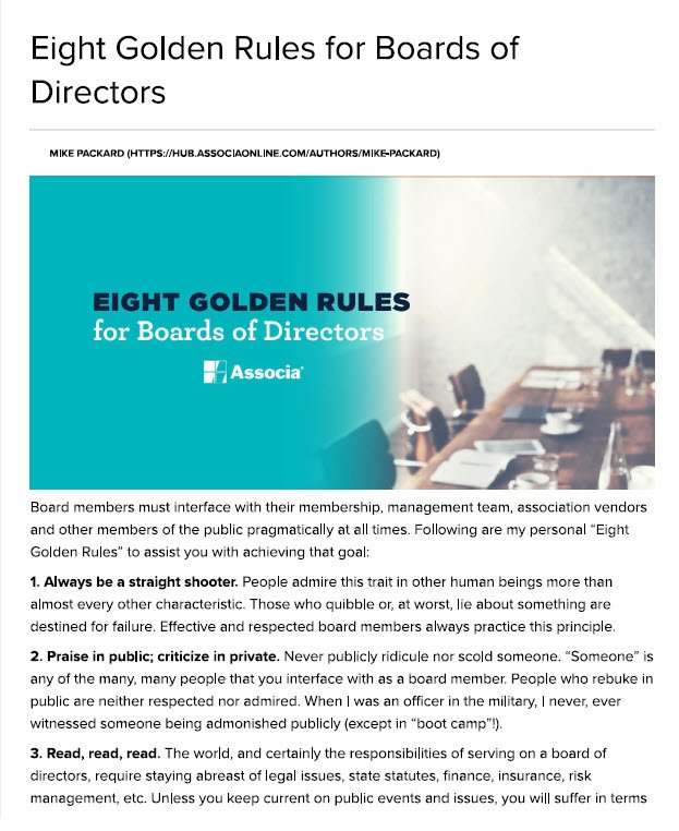Cover Image 8 Golden Rules for Boards of Directors