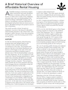 Cover Image A Brief Historical Overview of Affordable Rental Housing