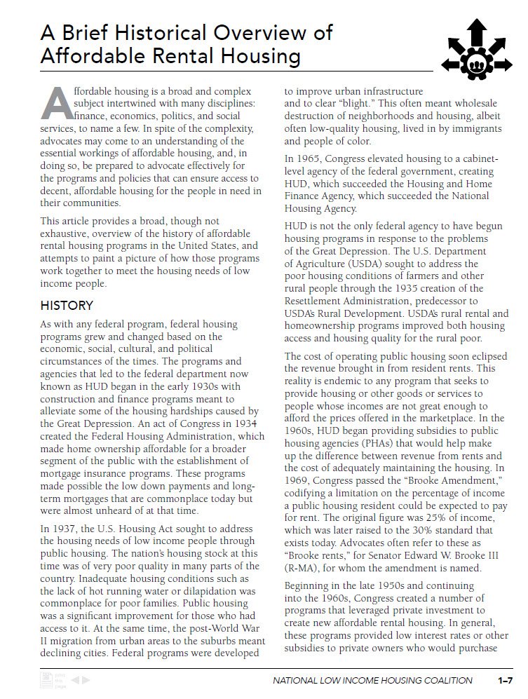 Cover Image A Brief Historical Overview of Affordable Rental Housing