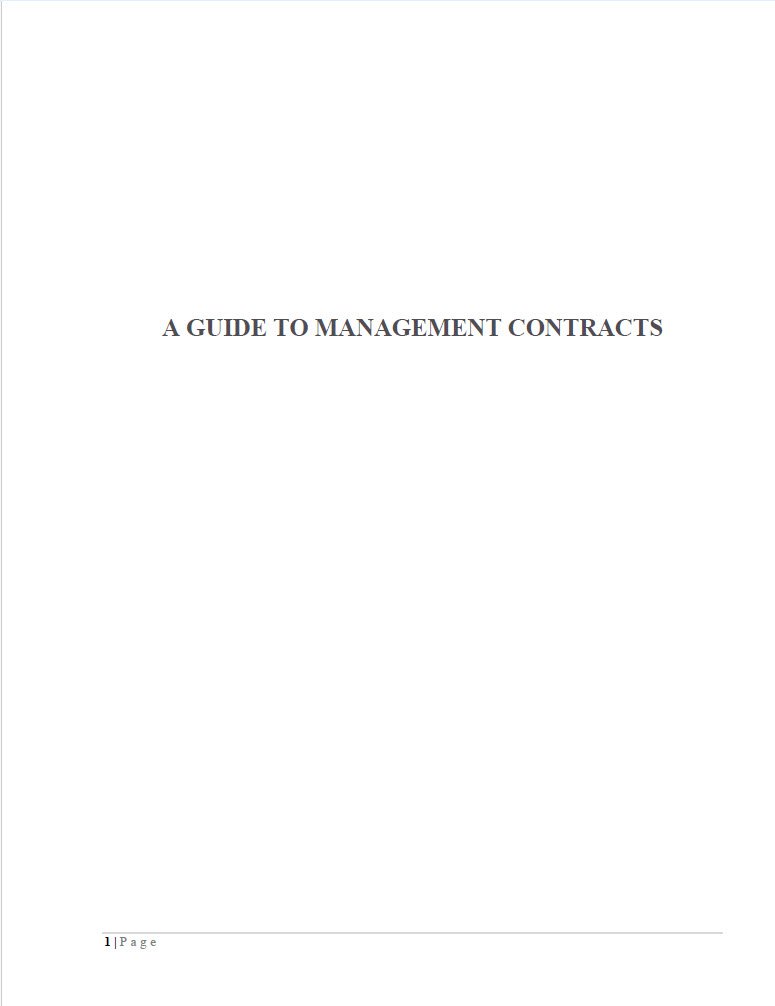 A Guide to Management Contracts