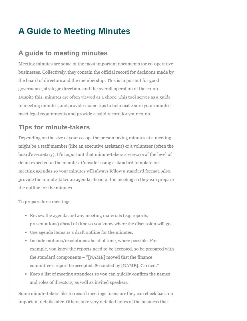 A Guide to Meeting Minutes