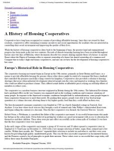 Cover Image A History of Housing Cooperatives