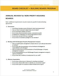 Cover Image ANNUAL REVIEW for NON-PROFIT HOUSING BOARDS