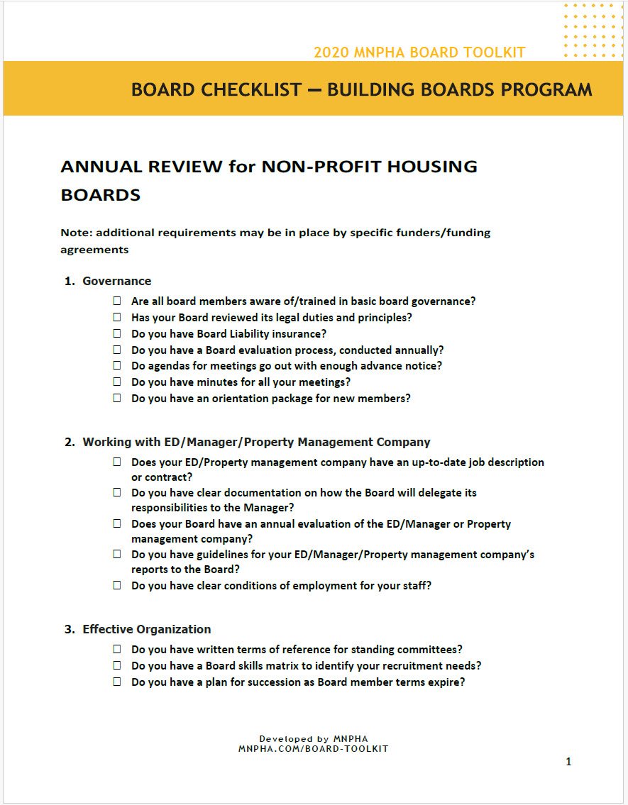 Cover Image ANNUAL REVIEW for NON-PROFIT HOUSING BOARDS