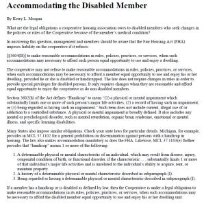 Cover Image Accommodating the Disabled Member