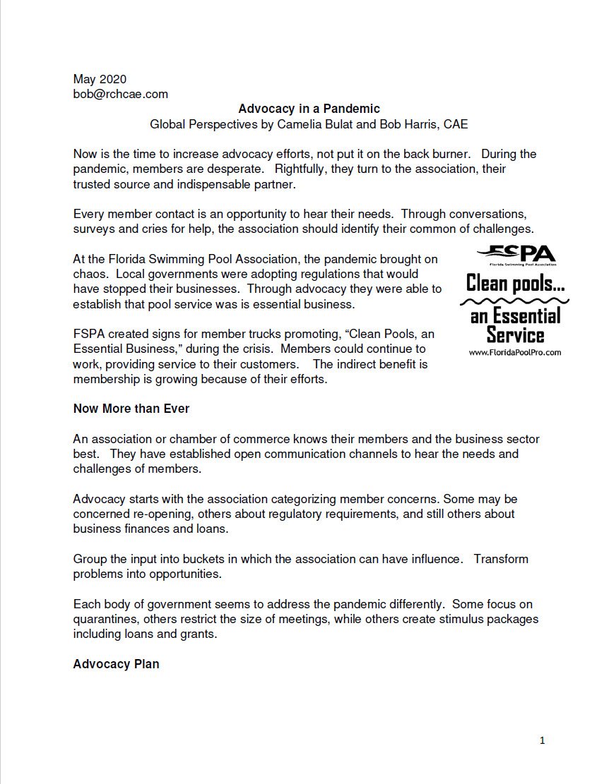 Cover Image Advocacy in a Pandemic
