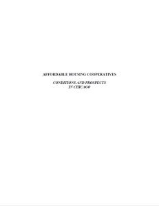 Cover Image Affordable Housing Cooperatives Conditions and Prospects in chicago