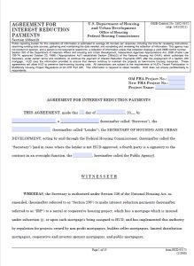 Cover Image Agreement for Interest Reduction Payments