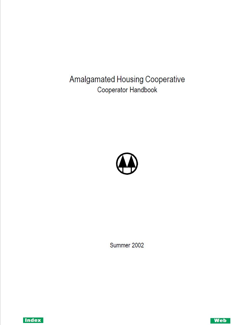 Cover Image Amalgamated Housing Cooperative Cooperator Handbook