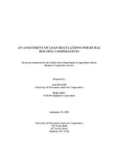 Cover Image An Assessment of Loan Regulations for Rural Housing Cooperatives