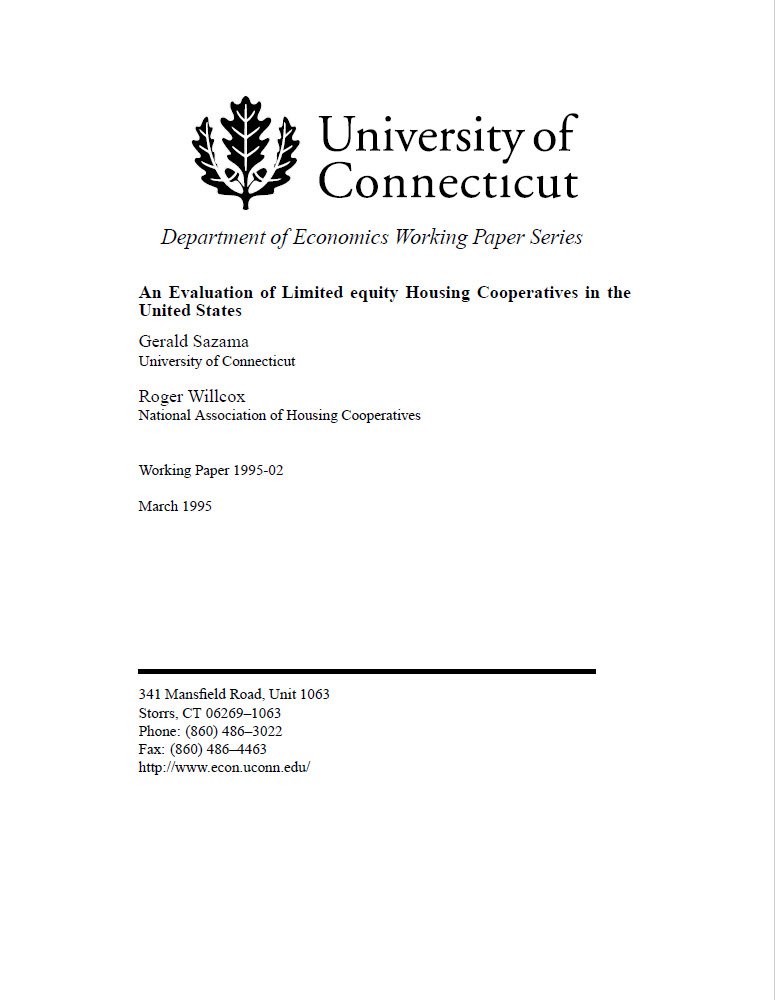 Cover Image An Evaluation of Limited Equity Housing Cooperatives