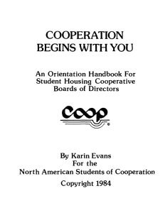 Cover Image An Orientation Handbook For Student Housing Cooperative Boards of Directors