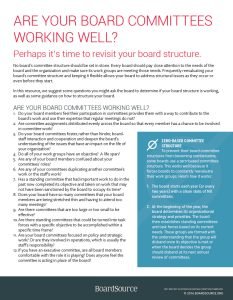 Cover Image Are Your Board Committees Working Well