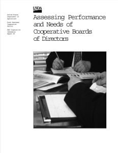 Cover Image Assessing Performance and Needs of Cooperative Boards of Directors
