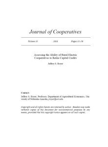 Cover Image Assessing the Ability of Rural Electric