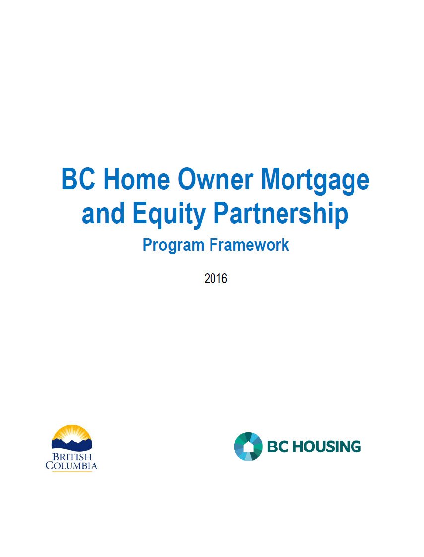 Cover Image BC-Home-Owner-Mortgage-and-Equity-Partnership-Program-Framework-2016