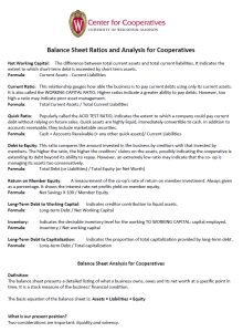Cover Image Balance Sheet Ratios and Analysis for Cooperatives