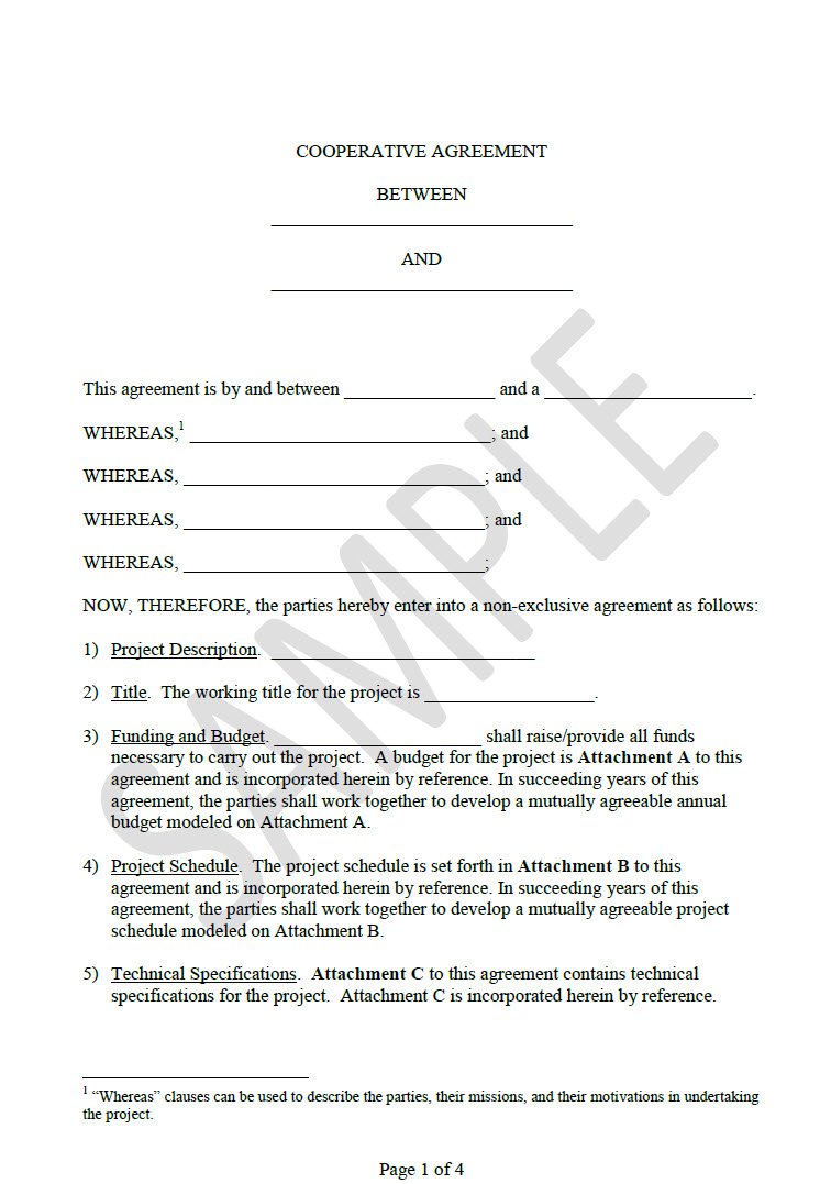 Bank and Cooperative Agreement-