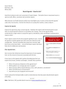 Cover Image Board Agenda – Good to Go