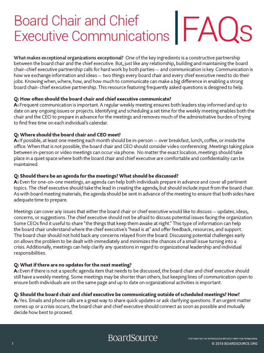 Cover Image Board Chair Chief Executive Conversations FAQ