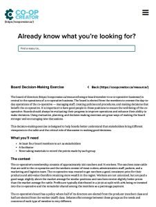 Cover Image Board Decision-Making Exercise