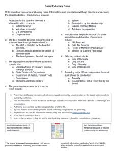 Cover Image Board Fiduciary Roles Quiz