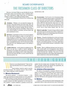 Cover Image Board Governance The Freshmen Class of Directors