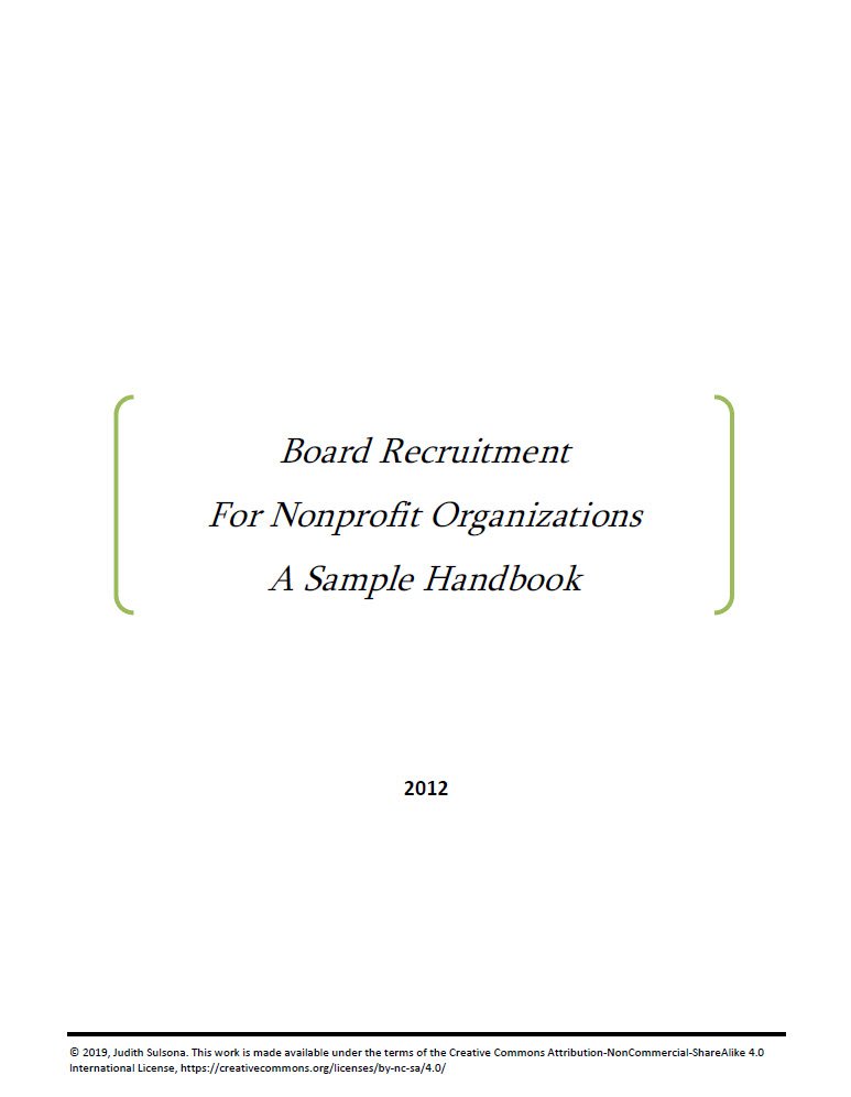 Board Recruitment of a Sample Handbook