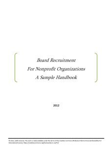 Cover Image Board Recruitment for Nonprofit Organizations a Sample Handbook