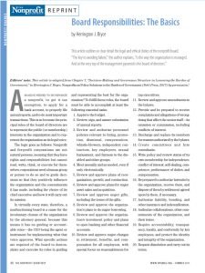 Cover Image Board Responsibilities The Basics