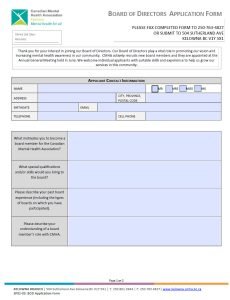 Cover Image Board of Directors Application Form