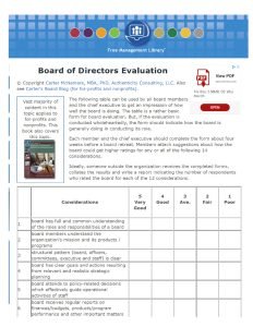 Cover Image Board of Directors Evaluation Check List