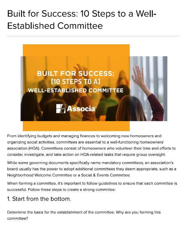 Cover Image Built for Success 10 Steps to a Well Established Committee