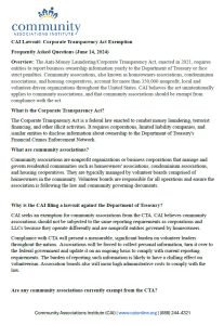 Cover Image CAI Lawsuit Corporate Transparency Act Exemption FAQ