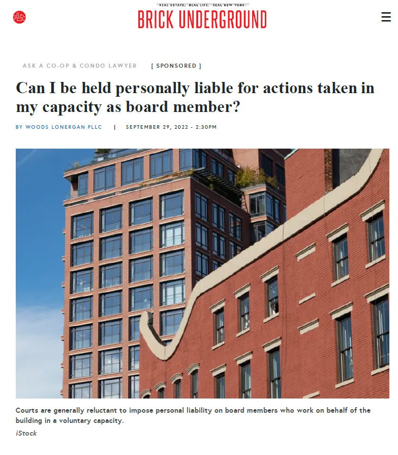 Cover Image Can I be held personally liable for actions taken in my capacity as board member