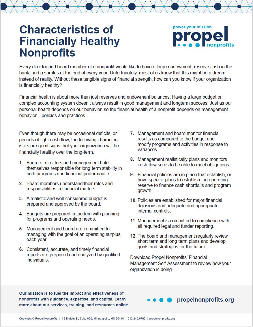 Cover Image Characteristics Financially Healthy Nonprofits