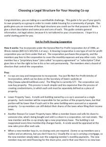 Cover Image Choosing a Legal Structure for Your Housing Coop