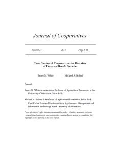 Cover Image Close Cousins of Cooperatives Overview of Fraternal Benefit