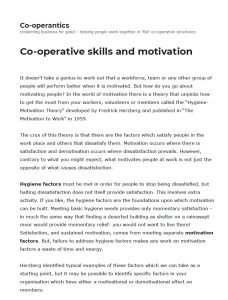 Cover Image Cooperative skills and motivation