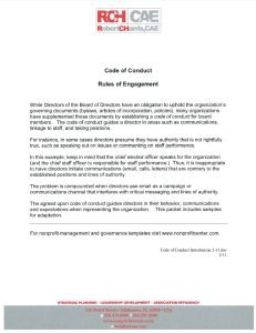 Cover Image Code of Conduct Rules of Engagement