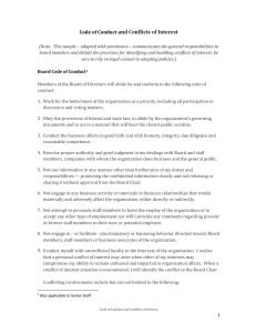 Cover Image Code of Conduct and Conflicts of Interest