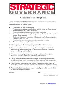 Cover Image Commitment to the Strategic plan