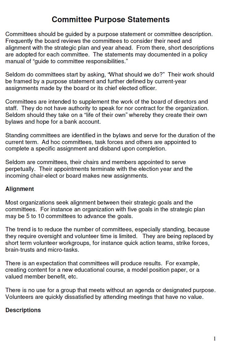 Cover Image Committee Purpose Statements